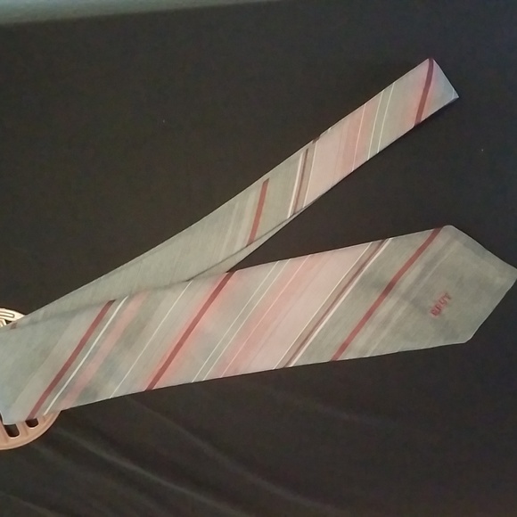 TIE Stripe Grey Burgundy BRUT Embroidered - Picture 5 of 6